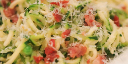 Carbonara with Spiralizer Zucchini Noodles