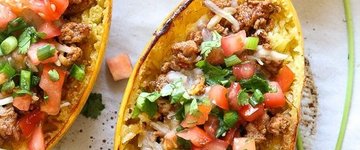 Turkey Taco Spaghetti Squash Boats