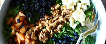 Summer Salad with Brie, Plums & Vinaigrette
