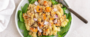 Squash & Quinoa Spinach Salad