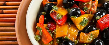 Grilled Sweet Pepper Salad with Olives