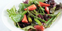 Berry Asparagus Salad with Tahini Dressing
