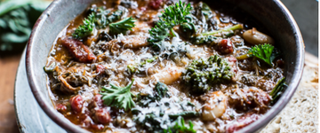 Crockpot Italian Chicken & Broccoli Rabe Chili
