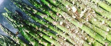 Pan-Roasted Asparagus with Almond Parmesan