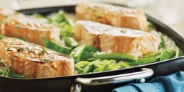 Salmon with Sugar Snap Peas and Basmati Rice