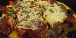Easy One-Pan Spicy Italian Sausage “Pizza”