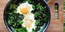 Poached Eggs Over Spinach 