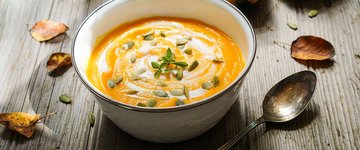 Roasted Acorn Squash & Sweet Potato Soup