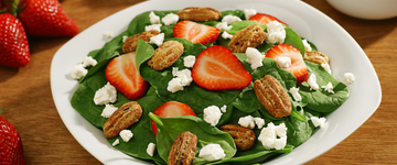 Spinach and Pecan Salad with Tangy Maple Dressing
