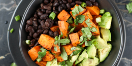 Black Bean Rice Bowl with Carrots and Avocado