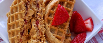 Peanut Butter and Jelly Waffle Sandwich