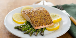 Mustard Crusted Salmon with Roasted Asparagus