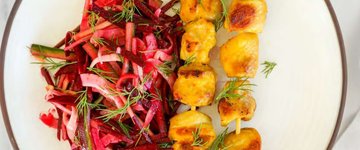 Turmeric Chicken Kabobs with Beet Salad