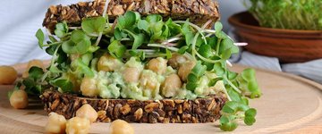 Smashed Chickpea, Avocado & Pesto Salad Sandwich