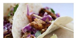 Chicken Tacos with Red Cabbage Slaw