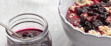 Wheat Berry Porridge with Blueberry Topping
