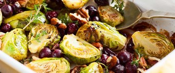 Balsamic Roasted Brussels Sprouts and Grapes