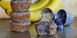 4-Ingredient Blueberry Banana Muffins