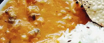 Curried Lentils (Dal) with Rice