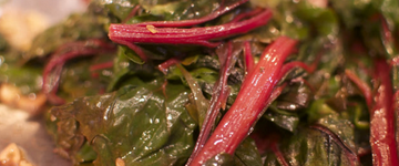 Rhubarb Swiss Chard with Garlic