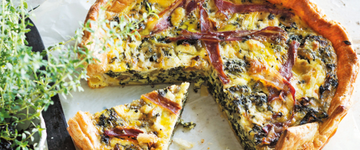 Kale, Prosciutto & Blue Cheese Tart