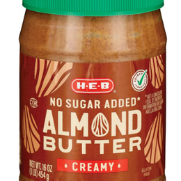 H‑E‑B Creamy Almond Butter - No Sugar Added