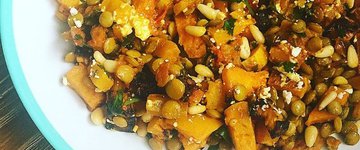 Spiced Green Lentils with Roasted Butternut Squash