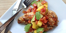 Grilled Chicken with Mango-Avocado Salsa
