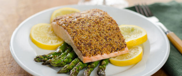 Mustard Crusted Salmon with Roasted Asparagus