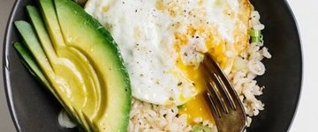 Rice Bowl with Fried Egg and Avocado