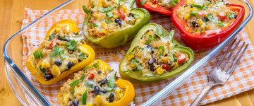 Spicy Vegetarian Quinoa Stuffed Bell Peppers