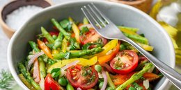 Asparagus, Peas, and Tomatoes