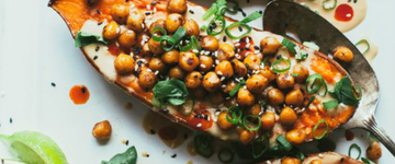 Sweet Potato with Chickpea & Tahini Sauce