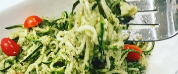 Zucchini Noodles with Basil-Pumpkin Seed Pesto