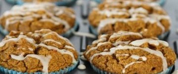 Pumpkin Pie Muffins with Coconut Frosting