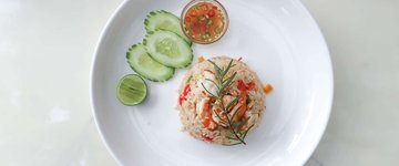 Shrimp Stir Fry with Rice and Greens