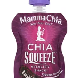 Mamma Chia Chia Squeeze Organic Blackberry Bliss Vitality Snack