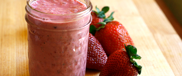 Strawberry Tofu Smoothie with Soy Milk