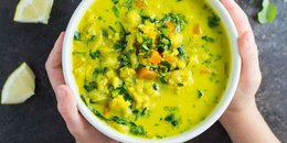 Curried Cauliflower and Kale Soup
