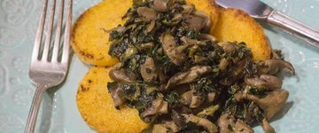 Polenta with Sautéed Mushrooms & Kale