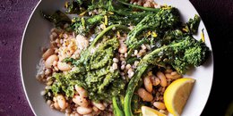 Broccoli and Barley Grain Bowl With Cilantro Pesto