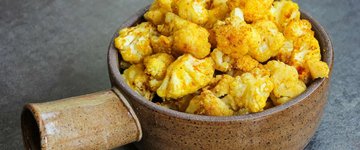 Roasted Turmeric Cauliflower on Squash Mash