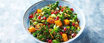 Fall Harvest Salad with Kale, Squash & Cranberries