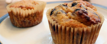 Coconut Flour Blueberry-Banana Muffins