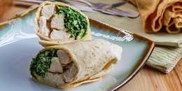 Kale Caesar Salad Wrap with Grilled Chicken