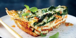 Spinach and Feta Quiche with Sweet Potato Crust