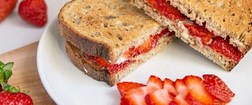 Nut Butter and Strawberry Sandwich