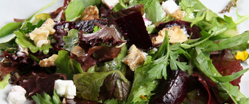Beet Salad, Greens and Walnuts