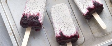Balsamic-Roasted Blueberry Chia Popsicles