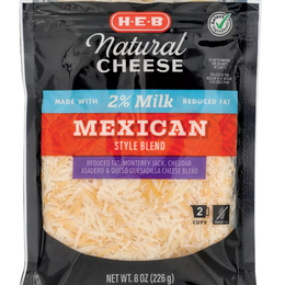 H‑E‑B Select Ingredients Reduced Fat Mexican Style Cheese, Shredded